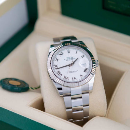 Rolex Datejust 41 ‘White Roman’ Dial Oyster